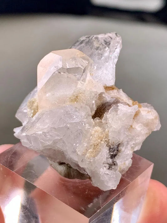 Diamond Cut Transparent Imperial Topaz  Crystal with Quartz and Mica combined from Pakistan - 30 Gram