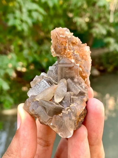 Cubic Purple Phantom Fluorite Crystals Specimen from Pakistan - 123 Gram