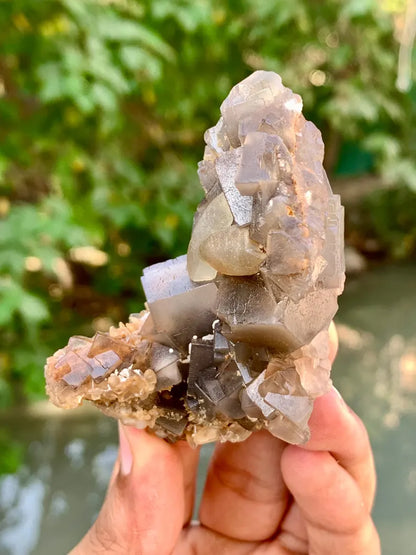 Cubic Purple Phantom Fluorite Crystals Specimen from Pakistan - 123 Gram