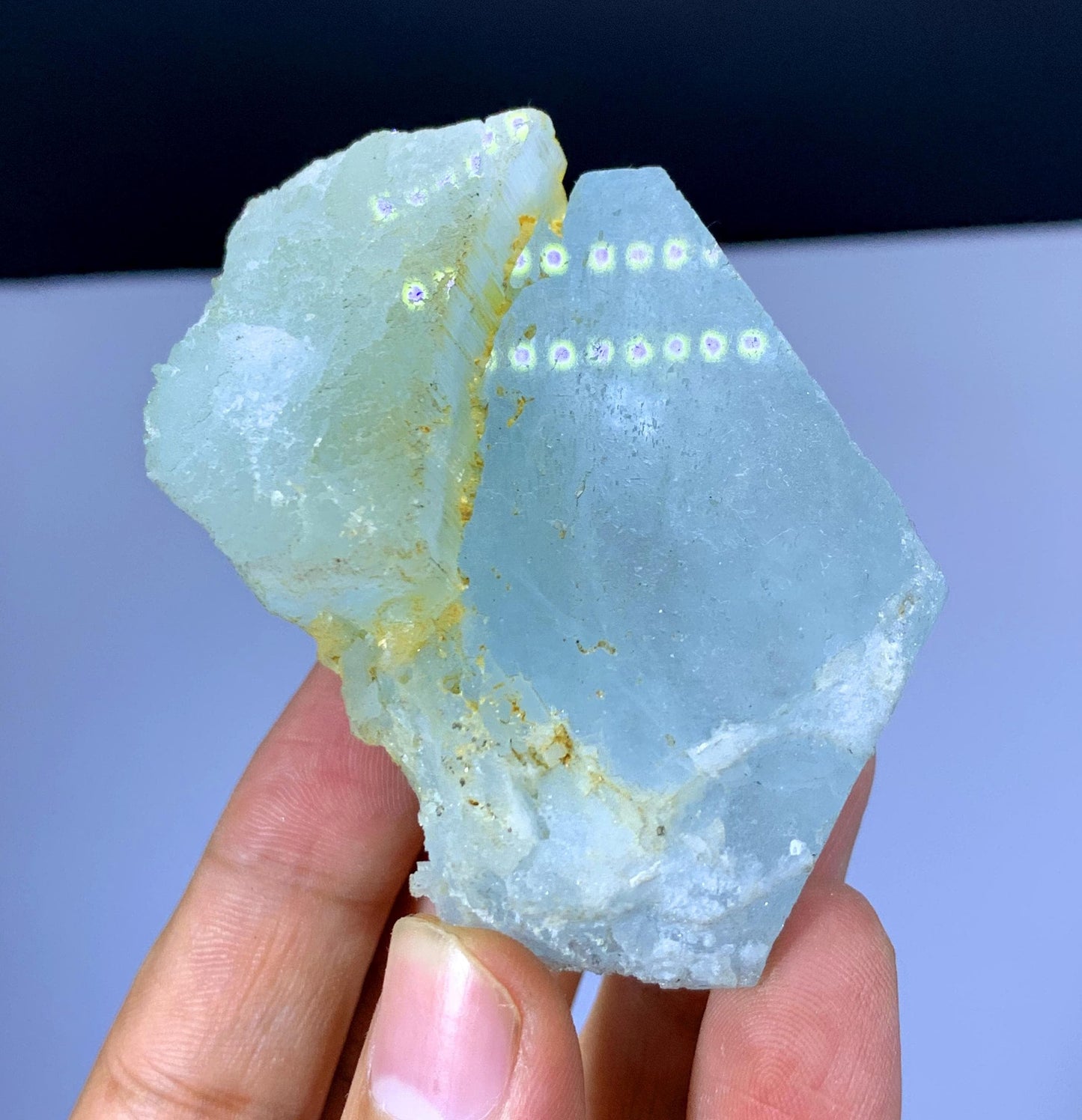 Sky Blue Color Twinned Aquamarine Crystal from Pakistan - 149 gram