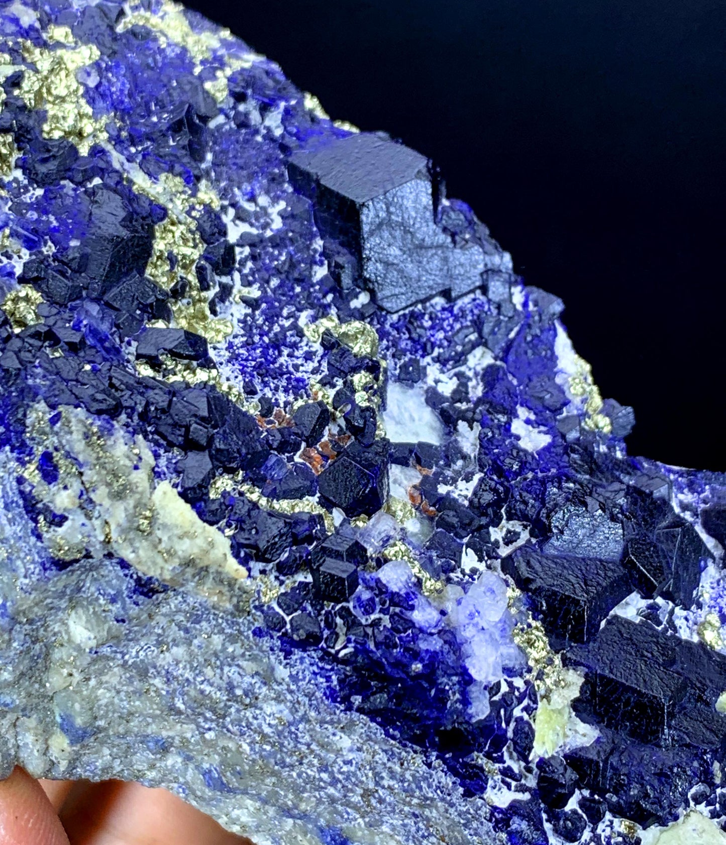Ink Blue Lapis Lazuli with Golden Pyrite on Matrix from Afghanistan - 344 gram
