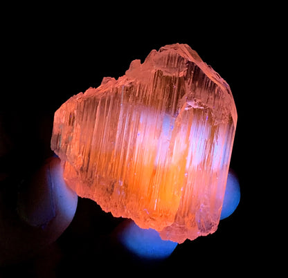Natural Pink Color Fluorescent Kunzite Crystal from Afghanistan - 40 gram