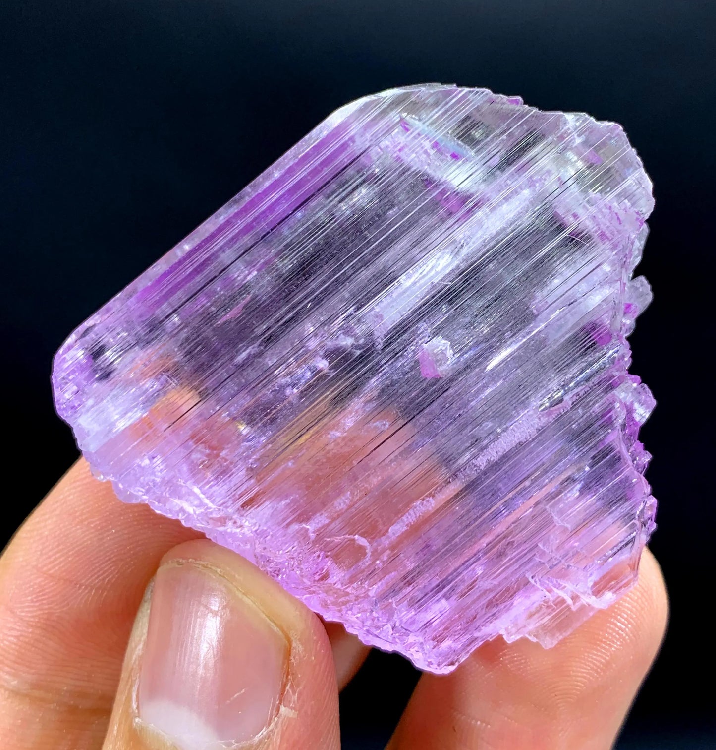 Natural Pink Color Fluorescent Kunzite Crystal from Afghanistan - 40 gram