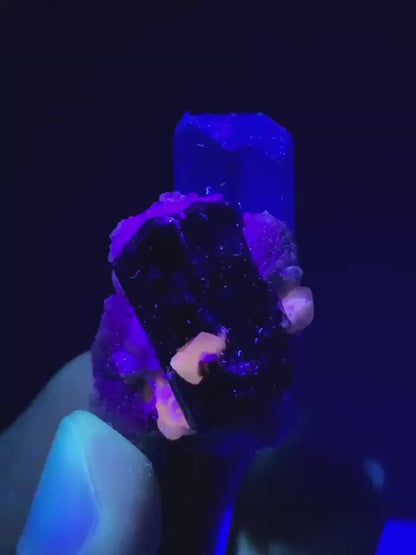 Transparent Blue Aquamarine with Tourmaline and Apatite from Pakistan - 18 Gram