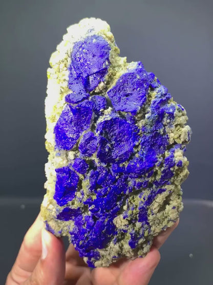 Ink Blue Lazurirte with Pyrite Specimen from Afghanistan - 296 Gram