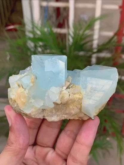 Natural Diamond Cut Blue Aquamarine Crystal from Pakistan - 294 Gram