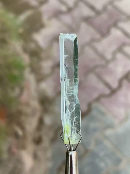 Gemmy Blue Aquamarine with Schorl inclusions from Shigar valley Pakistan - 16.50 carats