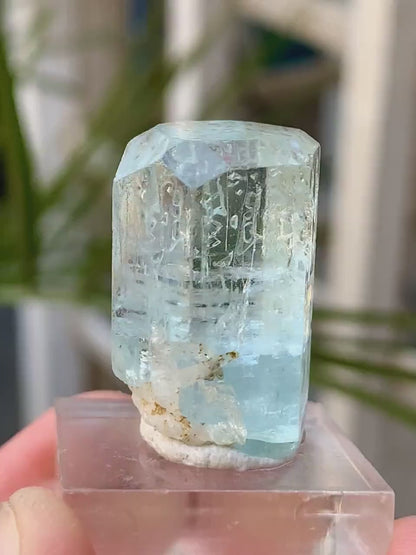 TRansparent Blue Diamond CUt Aquamarine Crystal from Pakistan - 53.00 Carats
