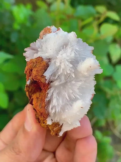 Crystallized White Aragonite Crystals on Matrix from Pakistan - 52 Gram