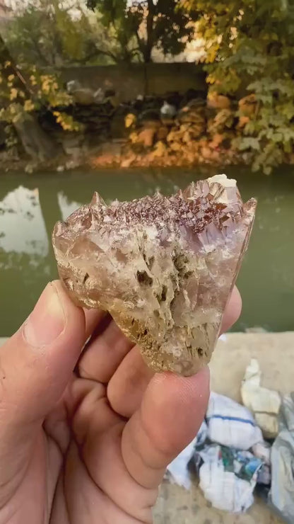 Etched Champagne Topaz Crystal from Pakistan - 108 Grams