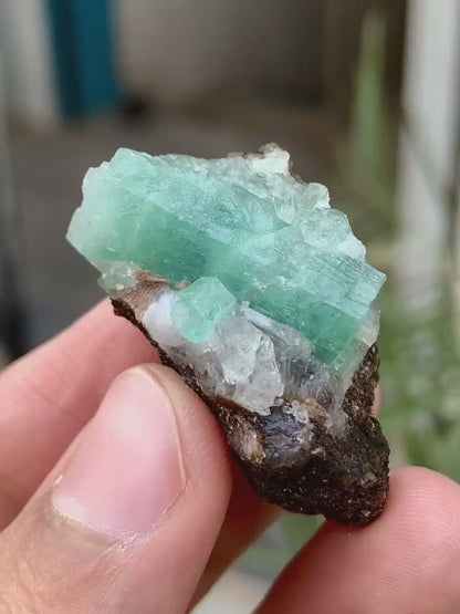 Natural Green Emerald Crystal oN Matrix from Pakistan - 15 Gram
