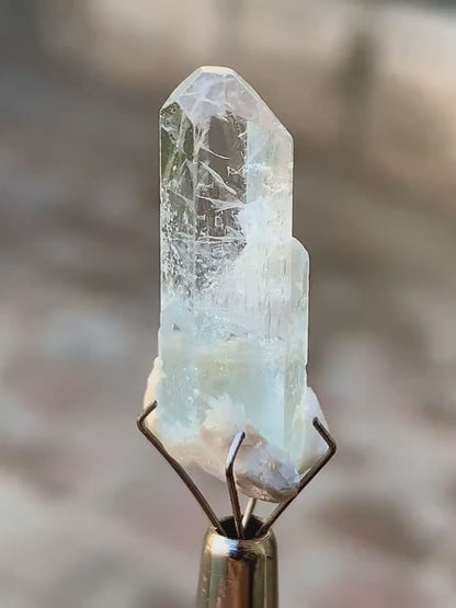 Transparent Diamond Cut Blue Aquamarine with DNA inclsuions from Pakistan