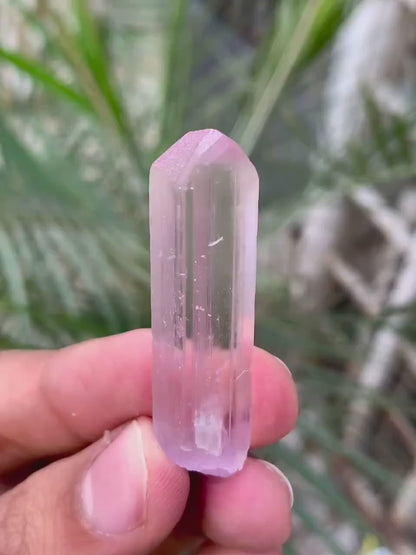 Transparent Pink FLuorescent Kunzite Crystal from Afghanistan - 11 Gram