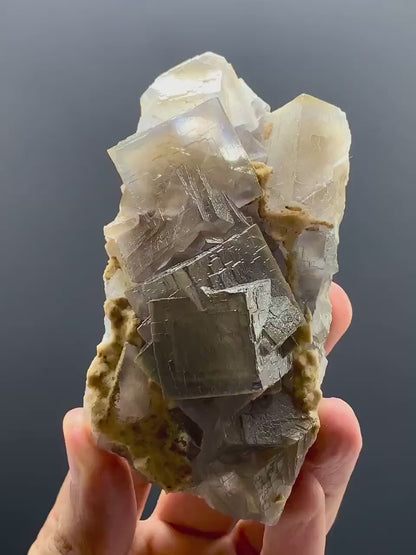 Natural Cubic Purple Phantom FLuorite Specimen from Pakistan - 292 Gram