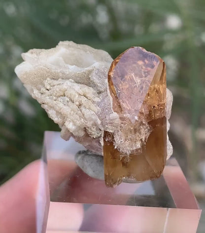 Golden Topaz with Lepidolite from Pakistan - 18 Gram