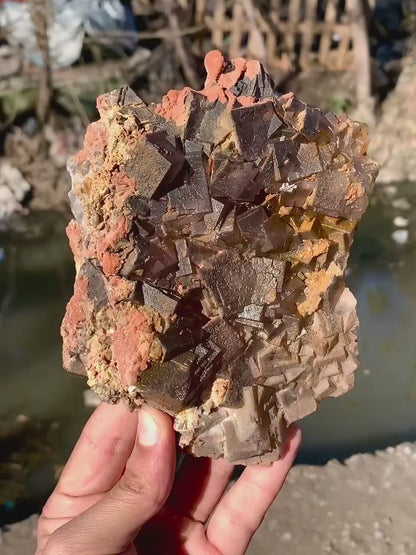 Cubic Purple Phantom Fluorite Specimen from Pakistan - 515 Gram