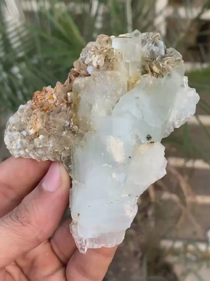 Stepwise Blue Aquamarine Crystal with Mica from Pakistan - 146 Gram