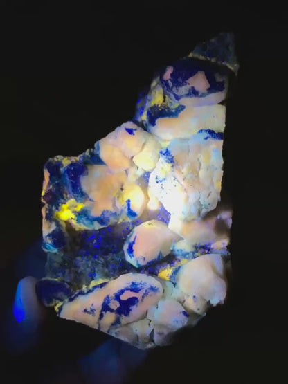 FLuorescent Rare Blue Afghanite Specimen from Afghanistan - 833 Gram