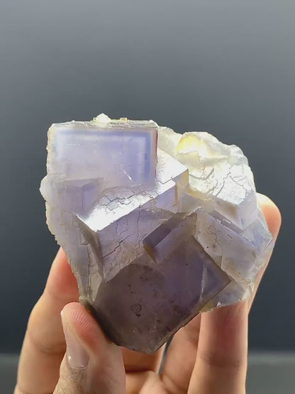 Cubic Purple Phantom Fluorite Crystals SPecimen from Pakistan - 160 Gram