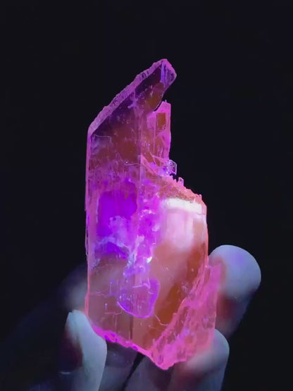 Natural Transparent Pink Water Etched Kunzite Crystal from Afghanistan - 23 Gram