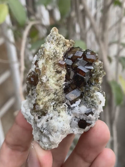Rare Andradite Garnet Crystals on Matrix from Pakistan - 124 Gram