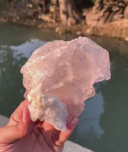 Etched Pink Morganite Crystal Specimen from Afghanistan - 245 Gram