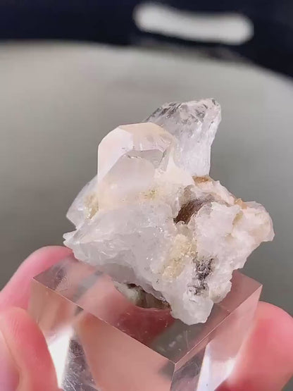 Diamond Cut Transparent Imperial Topaz  Crystal with Quartz and Mica combined from Pakistan - 30 Gram