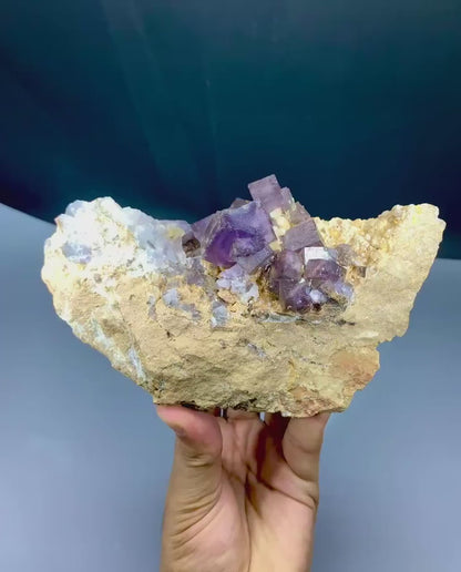 Purple Cubic Fluorite Specimen from Pakistan - 1082 Grams