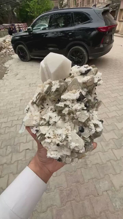 Etched Aquamarine Combine Schorl, Microcline Feldspar Star Mica and Albite Combo Specimen - 1.7 Kg