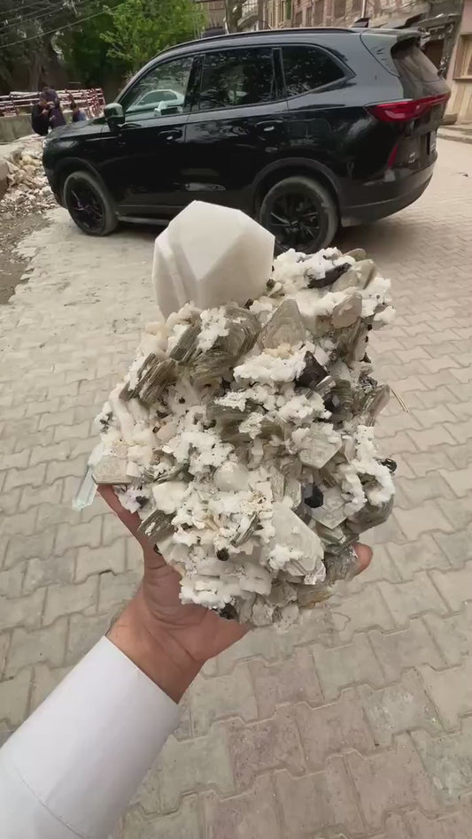 Etched Aquamarine Combine Schorl, Microcline Feldspar Star Mica and Albite Combo Specimen - 1.7 Kg