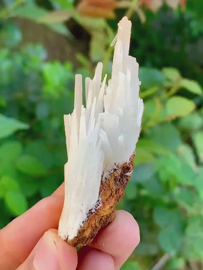 Crystallized white Aragonite Crystals on Matrix Specimen from Pakistan 20 Gram
