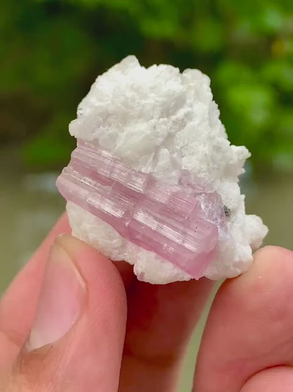 Natural Pink Tourmaline Crystal on Matrix from Pakistan - 16 Gram